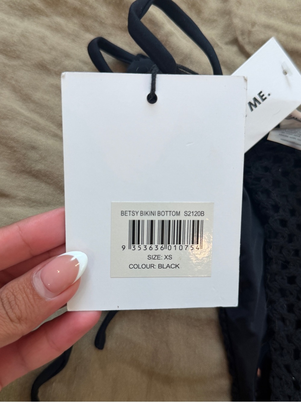 With Jéan Betsy Black Crochet Bikini Bottom XS NWT - Picture 2 of 3